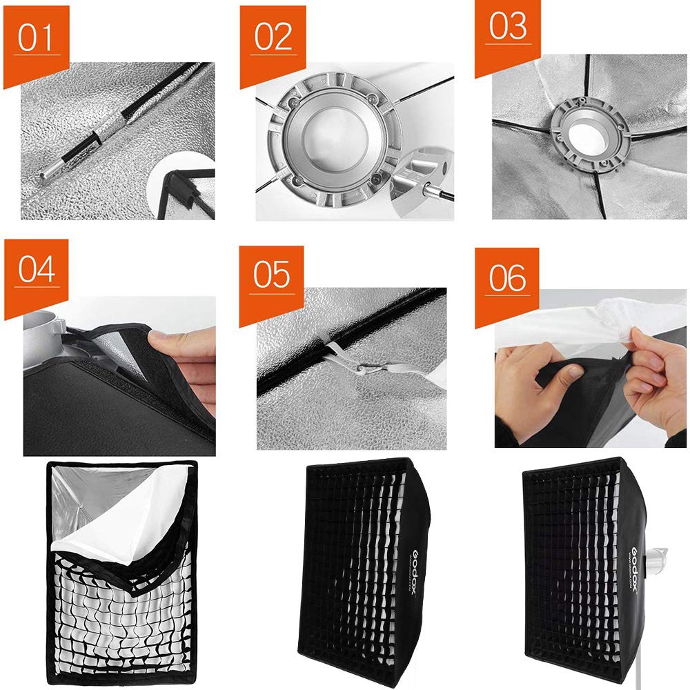 Amazon | GODOX 80x120cm グリッドソフトボックス ボーエンズマウント